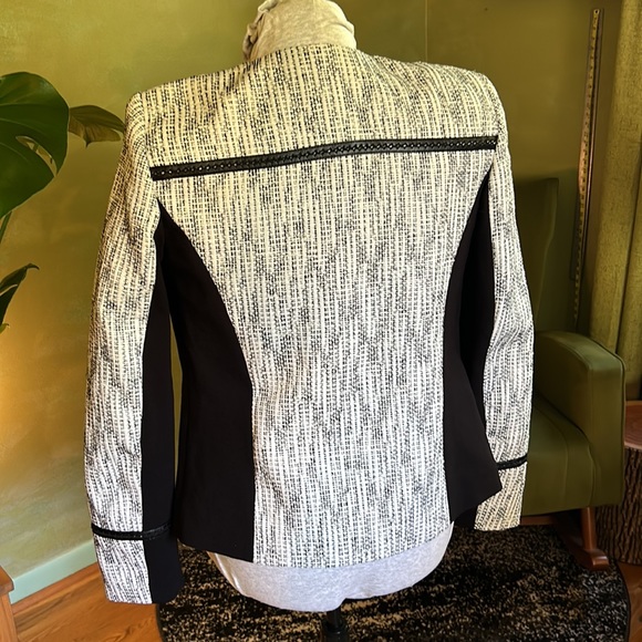 Karl Lagerfeld, white and black biker style blazer - Picture 3 of 4